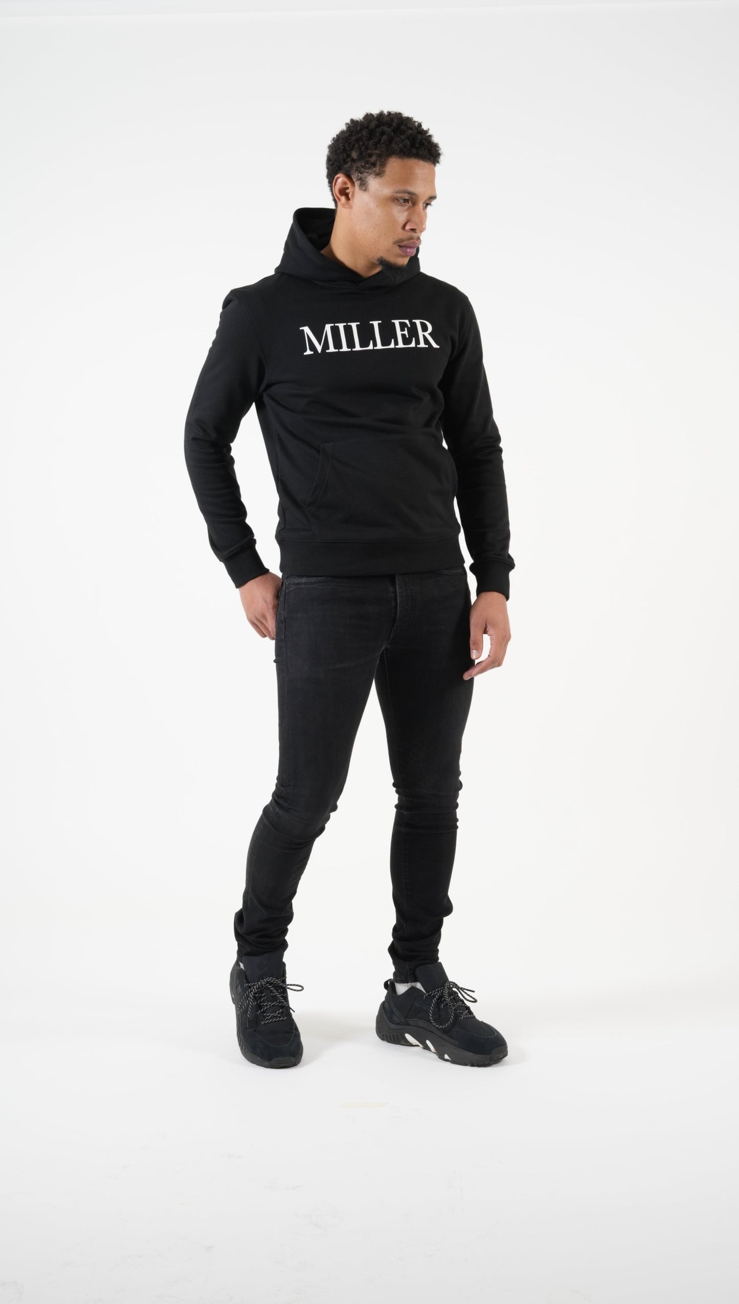 MILLER Black Slim Fit Hoodie